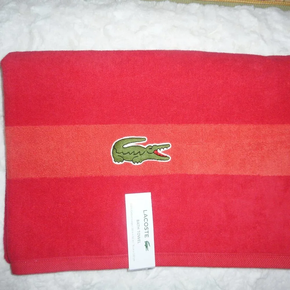 NWT Lacoste Bath Towel With Alligator Logo 30